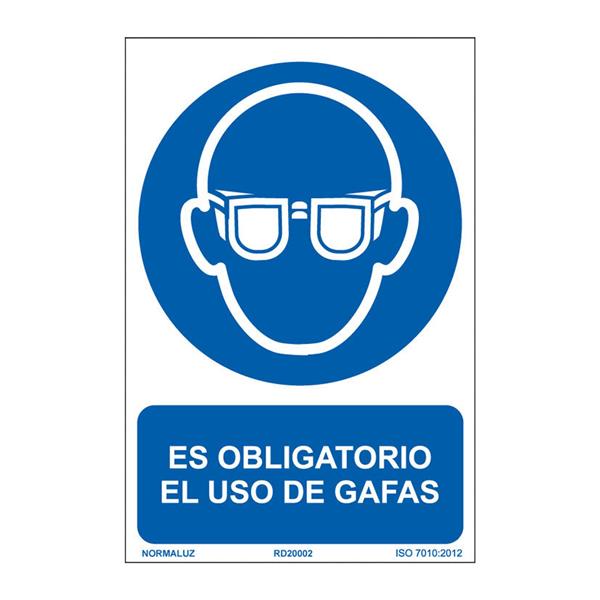 SEÑAL OBLIG EL USO DE GAFAS PVC 0,7mm 210X300mm