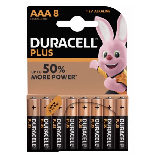 BLISTR 8 PILAS ALCALINAS GAMA PLUS LR03 DURACELL