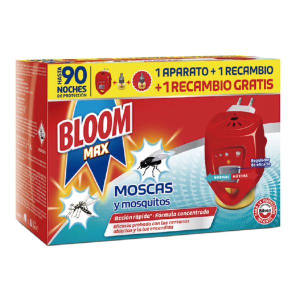 Bloom Mosquitos eléctrico Liquido. 1 aparato + 2 recambios. Max