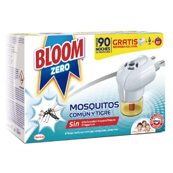 Bloom Mosquitos eléctrico Liquido. 1 aparato + 2 recambios. Zero